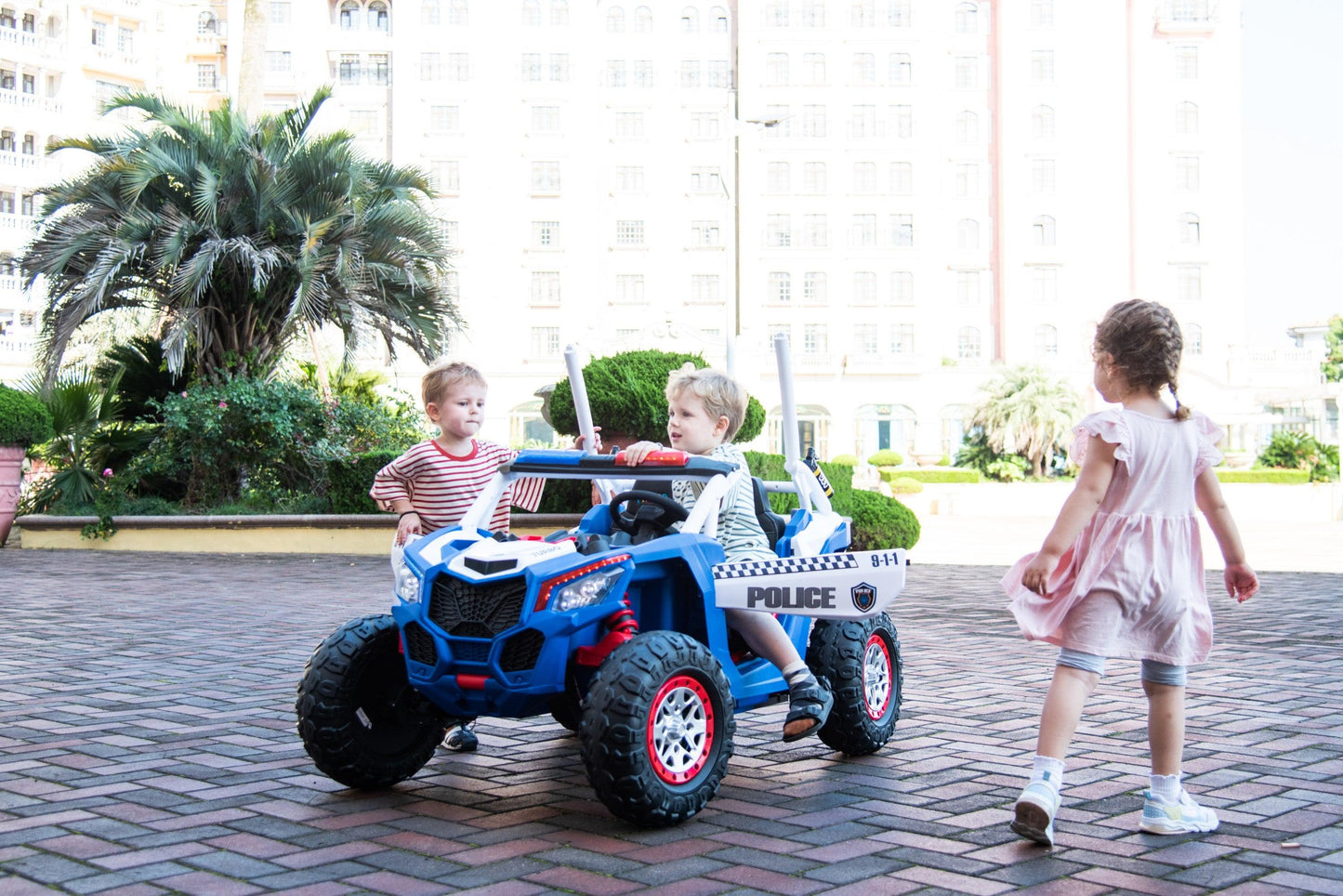 24V Freddo Storm Police UTV 2-Seater for Kids With Lights & Sirens for Action-Packed Adventures